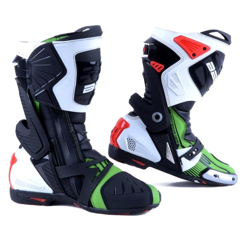 Bela Race Pro Motorcycle Racing Boots Green